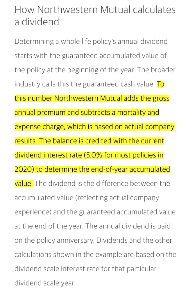How Northwestern Mutual calculates a dividend